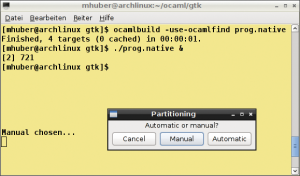 Abbildung 3: Ein einfacher GTK+-Dialog in Ocaml.