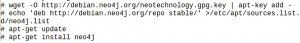 Abbildung 7: Der Paketmanager Apt-get installiert den Neo4j-Server auf Ubuntu.