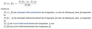 Abbildung 3: Der Satz von Bayes definiert die Wahrscheinlichkeit einer Hypothese in Abhängigkeit von neu auftauchenden Daten. (Quelle: Wikipedia, <link href="#article_i4" class="info" srcset=