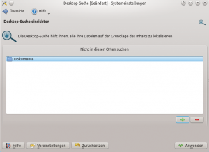 Abbildung 3: … einzelne Verzeichnisse von der Behandlung durch Baloo ausschließen kann. Weitere Einstellungen sind derzeit noch nicht möglich.