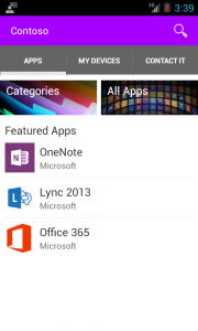Das Windows-Intune-Unternehmensportal für Android-Smartphones.