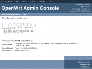 Abbildung 2: "White Russian" hieß eine der Versionen von Open WRT, hier auf einem Asus-Gerät von 2006.