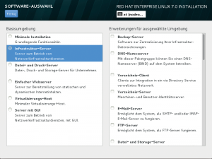 Abbildung 2: Vorsicht: Wer die minimale Paketauswahl nimmt, bekommt ein System ohne Perl oder GUI. Die Installation eines Paketsets empfiehlt sich also.