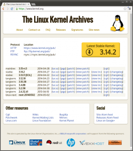 Abbildung 3: Die Quellen aller Mainline-Kernel finden sich bei Kernel.org.