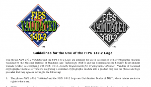 Abbildung 5: Das FIPS-Logo darf nur verwenden, wer sich an die Krypto-Anweisungen und organisatorischen Vorgaben der NIST hält, einer Art US-BSI-Behörde.