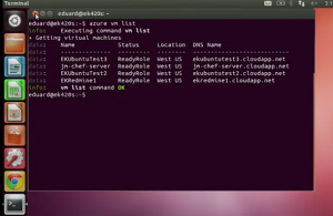 Die Azure-Kommandozeilentools für die Linux-Konsole.
