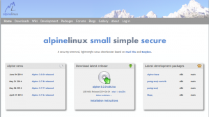 Webseite von Alpine-Linux.