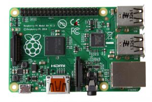 Die Platine des neuen Raspberry Pi Model B+.