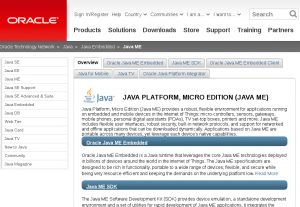 Abbildung 1: Auch die Java Micro Edition (ME) steht heute unter dem Dach von Oracle.
