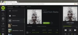 Abbildung 1: Im Webbrowser lässt Spotify die Mietmusik laufen, die der Benutzer zuvor in seiner höchst persönlichen Playliste zusammengetragen hat.