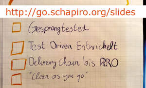 Abbildung 1: Passend zum Titelthema erklärt Schlomo Schapiro im Vortragsvideo von der Open Source Datacenter Conference, warum Testen unter Devops zentral ist.