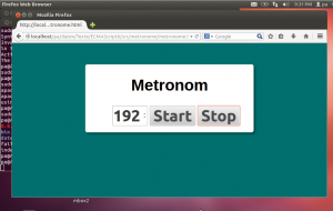 Abbildung 3: Das selbst programmierte Metronom in der Browseransicht von Firefox.