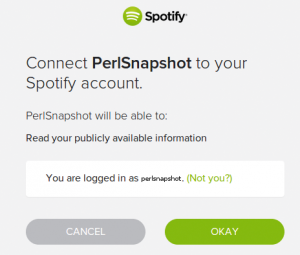 Abbildung 6: Der User bestätigt, dass die Applikation &raquo;PerlSnapshot&laquo; bis auf Widerruf seine privaten Playlist-Daten lesen darf.