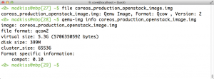 Abbildung 3: Ein Leichtgewicht ist das Core-OS-Image für Open Stack mit seinen knapp 400 MByte nicht gerade, doch ist hier alles enthalten, was für den Betrieb von VMs notwendig ist.