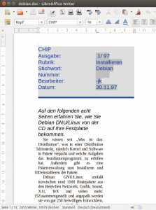 Abbildung 6: Libre Office importiert Word-Dateien zwar klaglos, stolpert aber über komplexe Layouts.