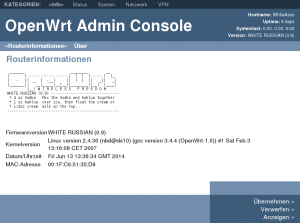 Abbildung 1: "White Russian" hieß eine der Versionen von Open WRT, hier auf einem Asus-Gerät von 2006.