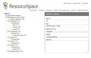 Abbildung 4: Über die Systemeinstellungen passen Anwender die Metadaten-Felder für Resource Space an.