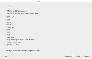 Abbildung 4: Ebenfalls vorbei sind die Zeiten, in denen Repositories in Yast händisch einzutragen waren. Darum kümmert sich nun der Registration Server.