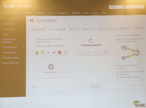 Das GUI des Suse Manager 2.1 wird in Zukunft noch mehr Tabs erhalten.