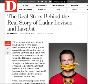 Abbildung 1: Ladar Levison ist ein Mann mit Mission: Dass er Lavabit auf Druck von US-Behörden schließen musste, brachte ihn weltweit in die Medien, was er auch wirksam auszuschlachten wusste.