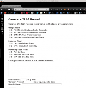 Abbildung 2: Der TLSA-Generator erzeugt TLSA-RRs bequem im Browser.
