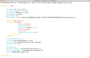 Abbildung 4: Damit das Ceph Object Gateway funktioniert, braucht es einen Fast-CGI-fähigen Webbrowser. Apache mit »mod_fastcgi« ist die typische Kombination.