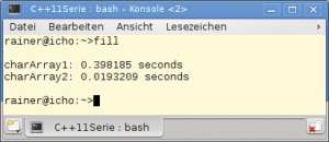 Abbildung 2: Eindeutig ausfallender Performance-Vergleich mit der Funktion &raquo;my::fill()&laquo;.