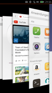 Abbildung 2: In dieser Darstellung beendet der Anwender eine App, indem er sie nach unten aus dem Bild wischt.