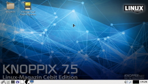 Abbildung 4: Viele Anwender betreiben Knoppix von USB-Stick. Der Desktop präsentiert das passende Icon.