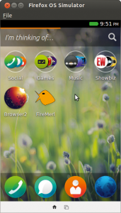 Abbildung 5: Die Beispiel-App im etwas älteren Firefox-OS-1.3-Simulator.