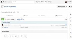Abbildung 7: Der per API abgesetzte Commit ist kurz darauf auf der Github-Webseite sichtbar.