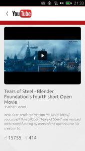Abbildung 7: Ubuntu Phone setzt Youtube als Scope um. Zum Abspielen wechselt das System zum Browser.
