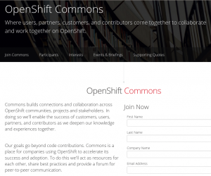 Abbildung 2: Open Shift Commons sucht Partner aus der Industrie.