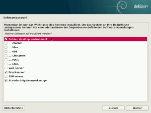 Abbildung 1: Qual der Wahl: Sechs Desktops stellt Debian 8 standardmäßig zur Auswahl.