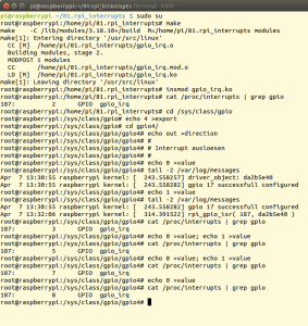 Abbildung 4: Für den Test lassen sich Interrupts über das Sys-Filesystem per Kommandozeile auslösen.