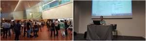 250 Teilnehmer sind auf der Eclipsecon France 2015 (links), gut gefüllt war der morgendliche Workshop zum Oomph-Installer (rechts).
