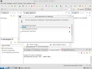Abbildung 1: Mit Forge lässt sich in der Forge-Console schnell ein Demo-Projekt anlegen.