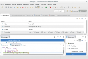 Abbildung 2: Ein Blick auf die Debugger-Perspektive mit der View für die Variableninspektion.