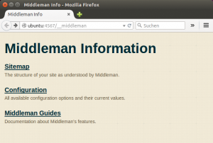 Abbildung 9: Der in Middleman eingebaute Webserver stellt unter einer speziellen URL auch Metadaten und eine Sitemap bereit.