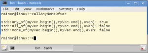 Abbildung 1: »std::any_of()«, »std::all_of()« und »std::none_of()« auf einen »std::vector« angewandt.