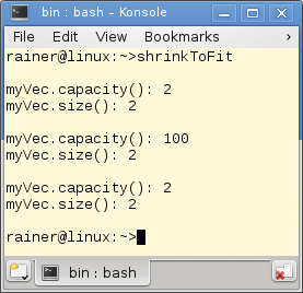 Abbildung 5: »shrink_to_fit« auf einen »std::vector« angewandt.