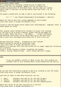 Abbildung 4: Das Installationsskript von F-Prot lädt die Signaturen herunter, erstellt einen Cronjob und bindet den Scanner in Qmail, Postfix und Sendmail ein.