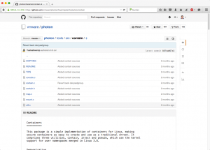 Abbildung 5: VMware stellt den Quelltext für Photon OS online. Die Umsetzung, die VMware für Container nutzt, ist ein sehr kleiner Eigenbau.