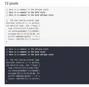 Hack-Muster in 12 Punkt. Quelle: Hack