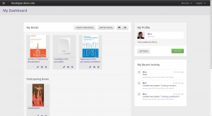 Das überarbeitete Dashboard von Booktype, einer freien Plattform zu Ebook-Produktion (Quelle: Sourcefabric).
