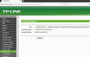Abbildung 2: Das Open-WRT-Image ist im Handumdrehen auf den Router gespielt.