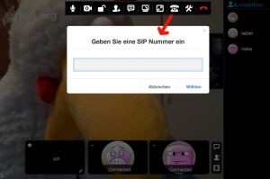 Abbildung 5: Dank Jigasi nehmen Anwender mit SIP-Telefonen an Jitsi-Meet-Konferenzen teil.