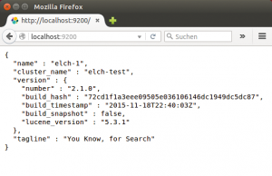Abbildung 1: Viel ist nicht zu konfigurieren bei Elasticsearch, der Dienst ist nach kurzer Zeit über »localhost:9200« erreichbar.