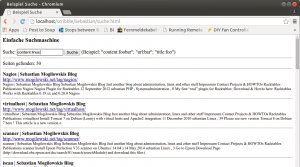 Abbildung 2: Dank Jquery lässt sich die Suchmaschine schnell und einfach in eigene Webseiten integrieren.
