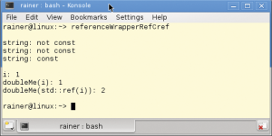 Abbildung 3: Die Hilfsfunktionen »std::ref()« und »std::cref()« erzeugen einfach Referenz-Wrapper auf Variablen.